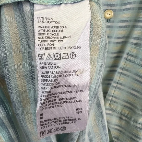 Tommy Bahama Silk Cotton Blend Shirt Pixel In Paradise Camp Shirt Blue Aloha Med - Picture 8 of 16